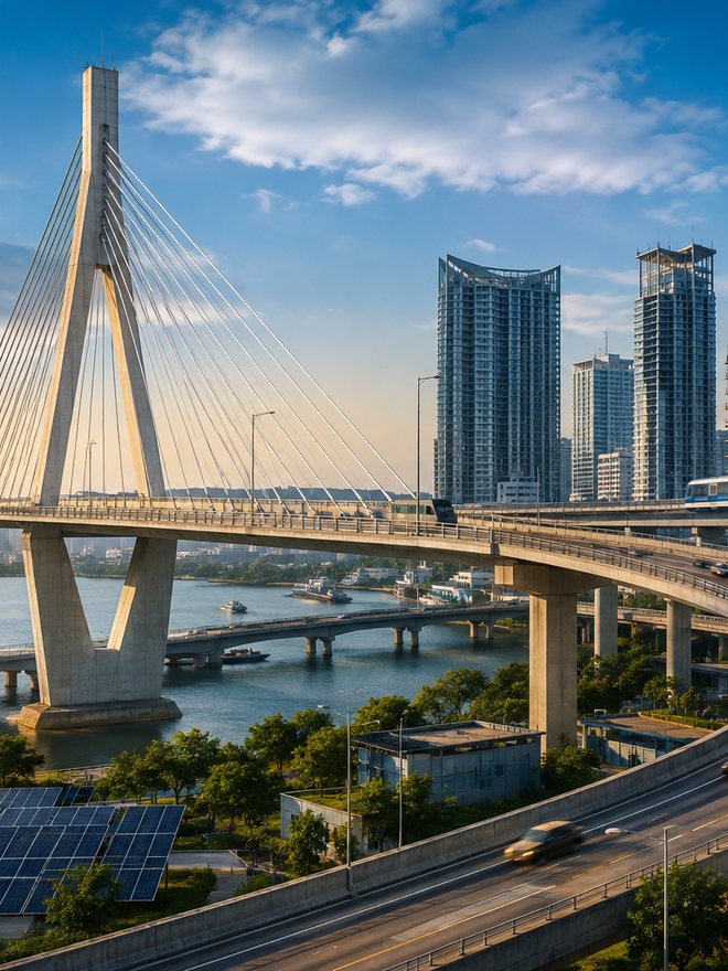สะพานคอนกรีตเสริมเหล็กและทางยกระดับในเขตเมือง